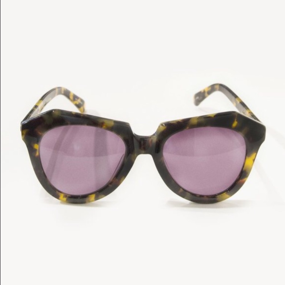 Karen Walker Tortoise Shell Sunglasses with Purple Lenses